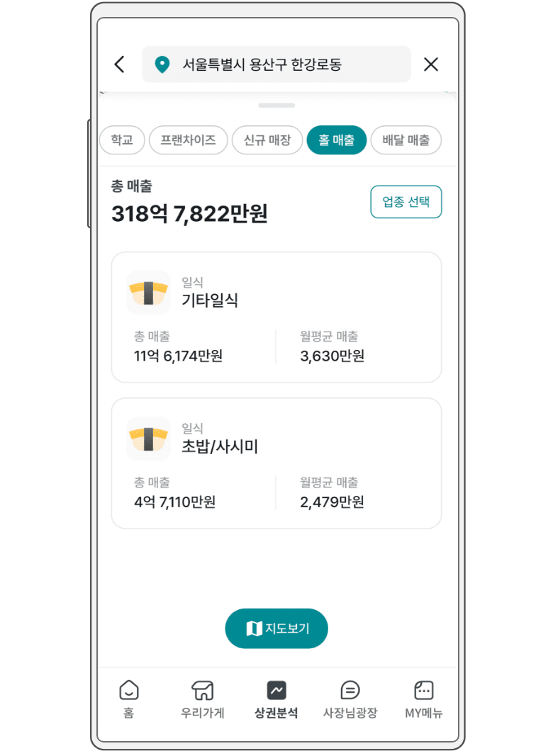 홀 매출 안내 이미지