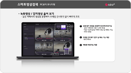 U+지능형CCTV의 쉽고 빠른 영상 검색 화면