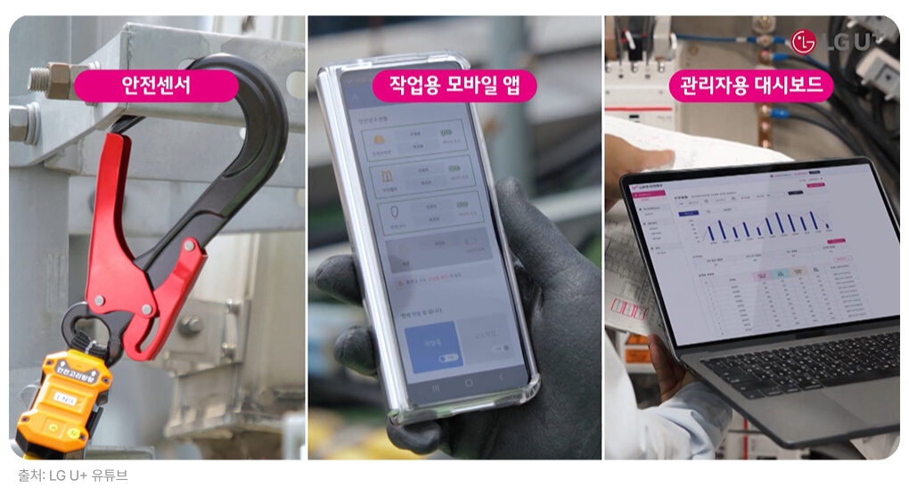 안전센서,작업용 모바일앱,관리자용 대시보드
