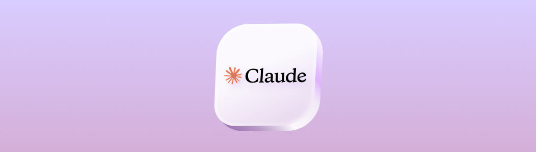 보라색 배경 중앙에 Claude 로고가 배치된 단일 이미지입니다.