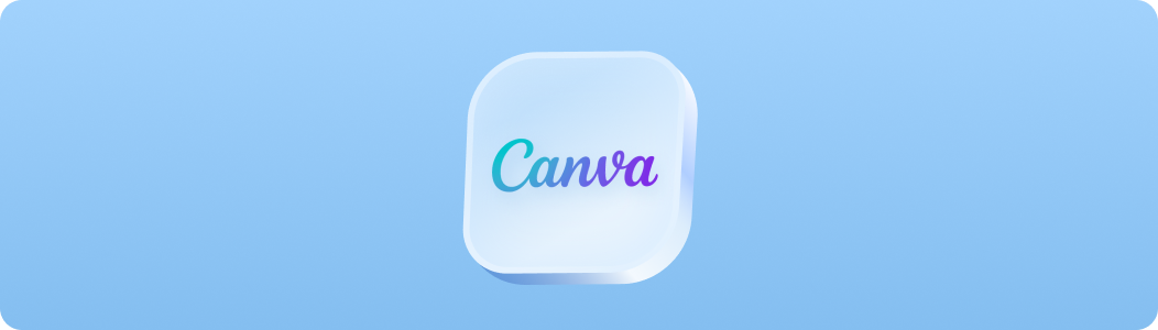 '파란색 배경 중앙에 Canva 로고가 배치된 단일 이미지입니다.